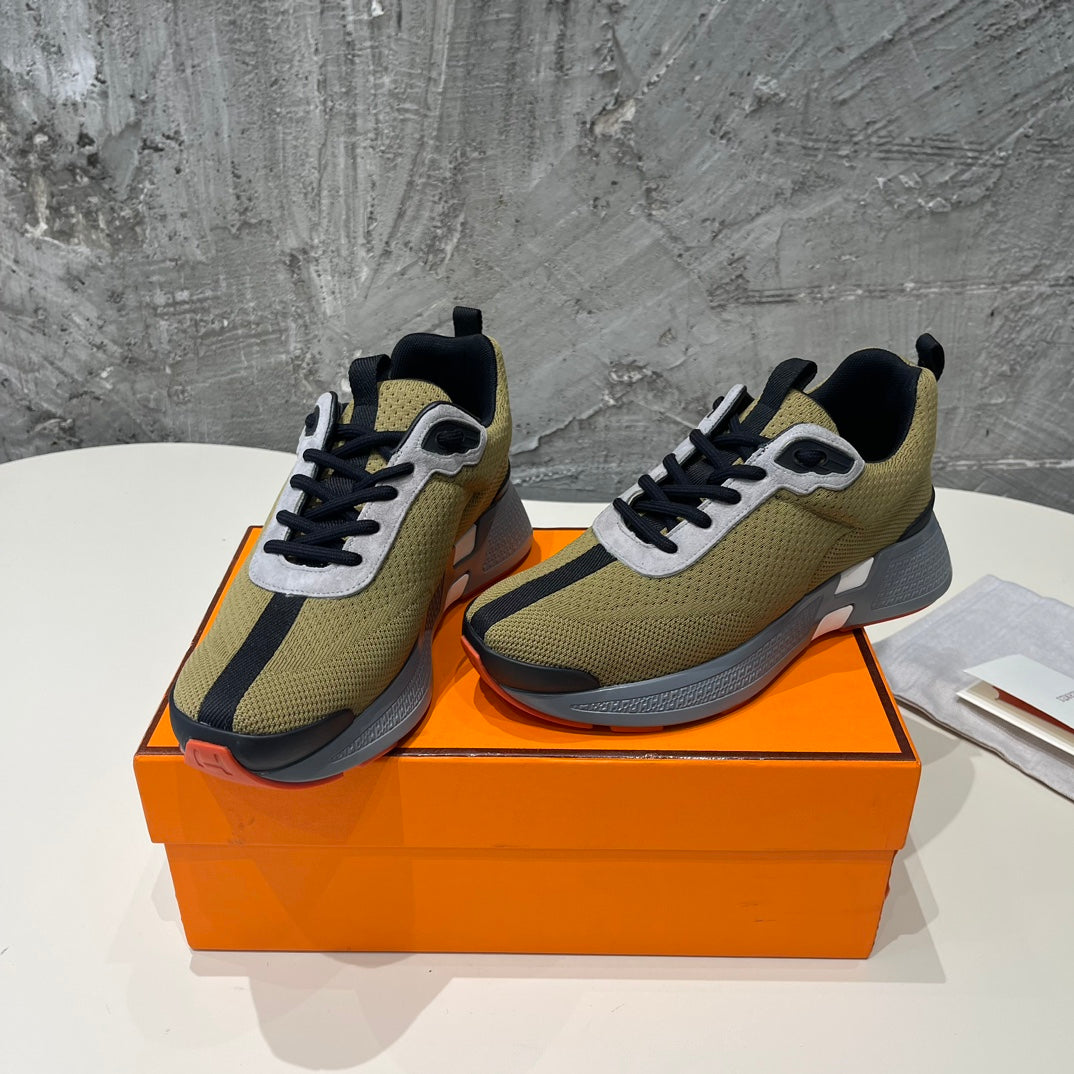 HEROS SNEAKERS OLIVE GOATSKIN - 35