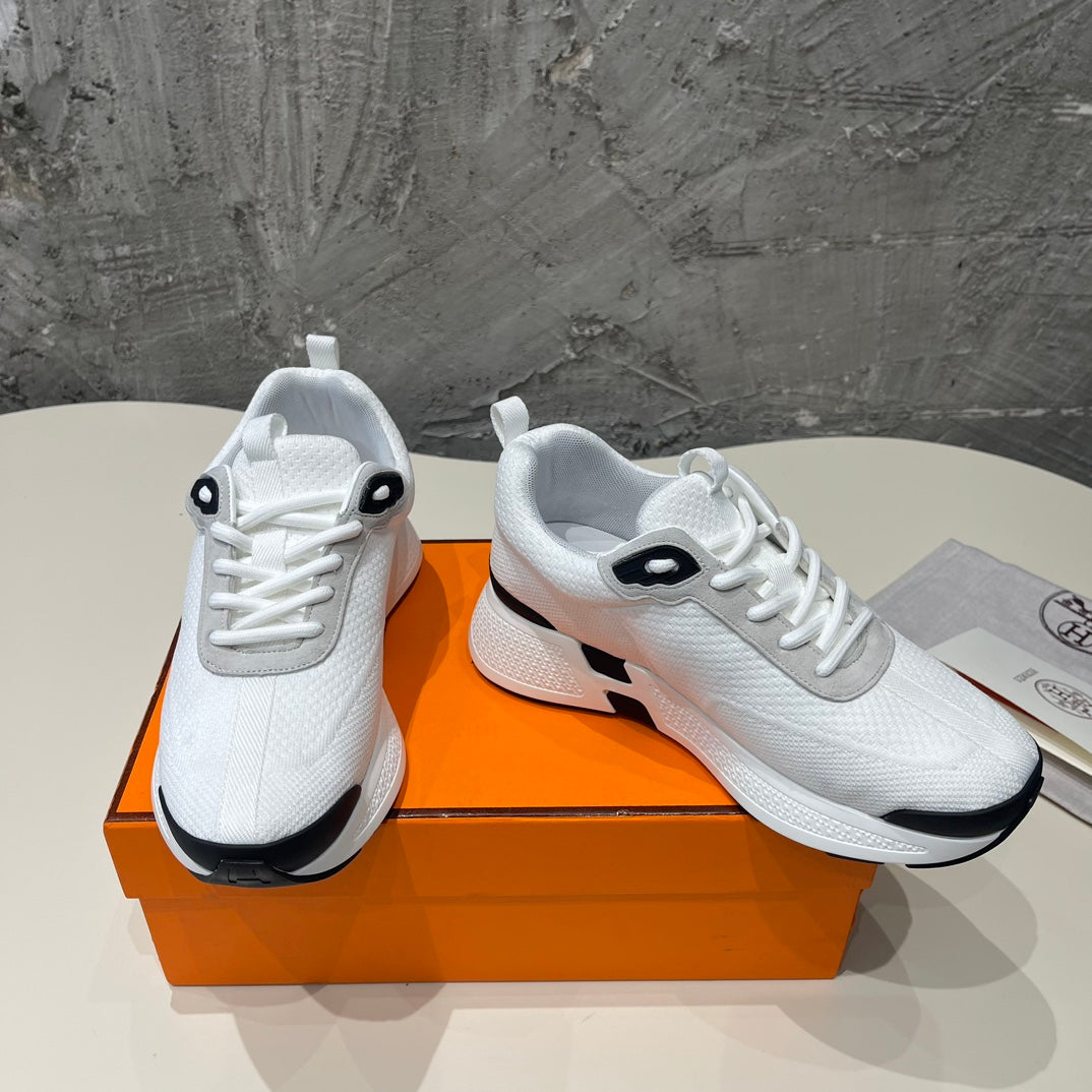 HEROS SNEAKERS WHITE MIX BLACK GOATSKIN - 35