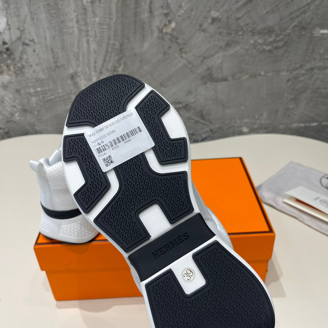 HEROS SNEAKERS WHITE MIX BLACK GOATSKIN - 35