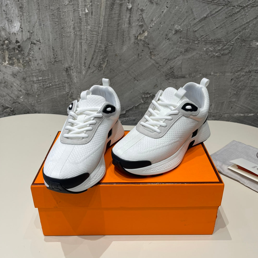 HEROS SNEAKERS WHITE MIX BLACK GOATSKIN - 35