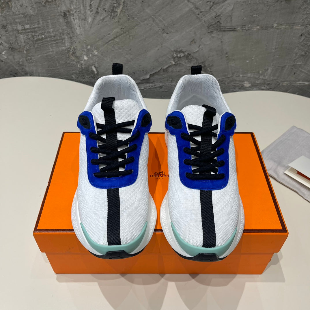 HEROS SNEAKERS WHITE MIX COBALT GOATSKIN - 35