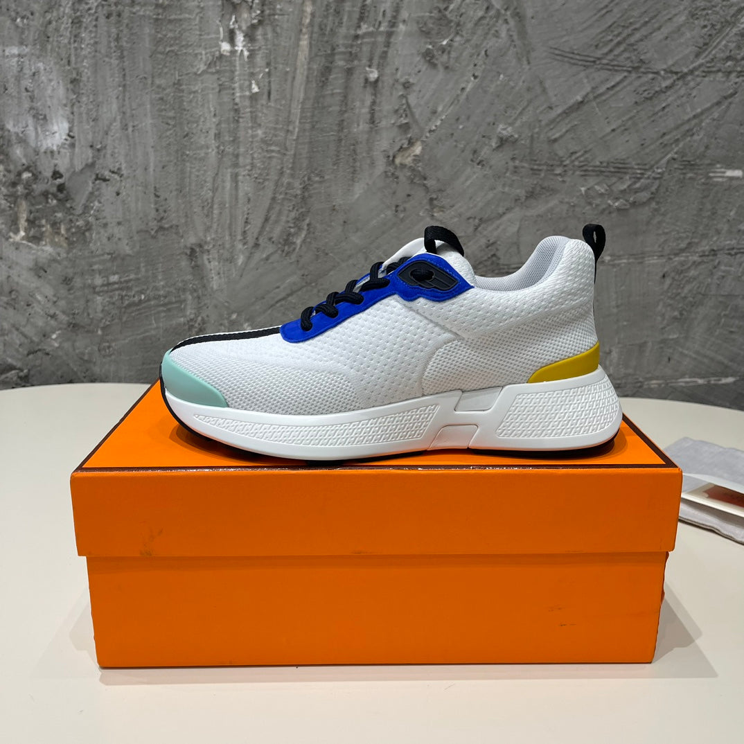 HEROS SNEAKERS WHITE MIX COBALT GOATSKIN - 35