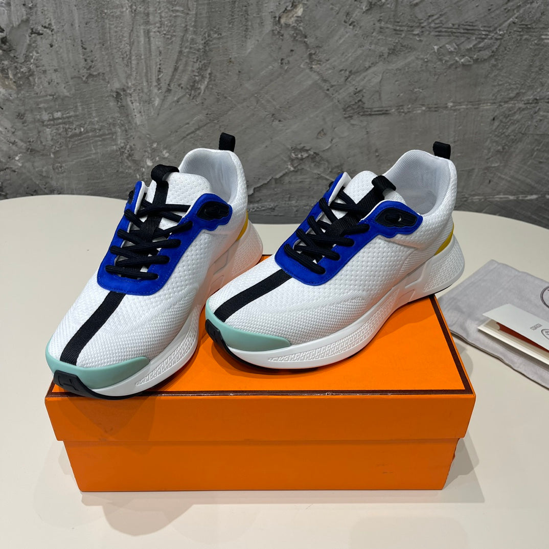 HEROS SNEAKERS WHITE MIX COBALT GOATSKIN - 35