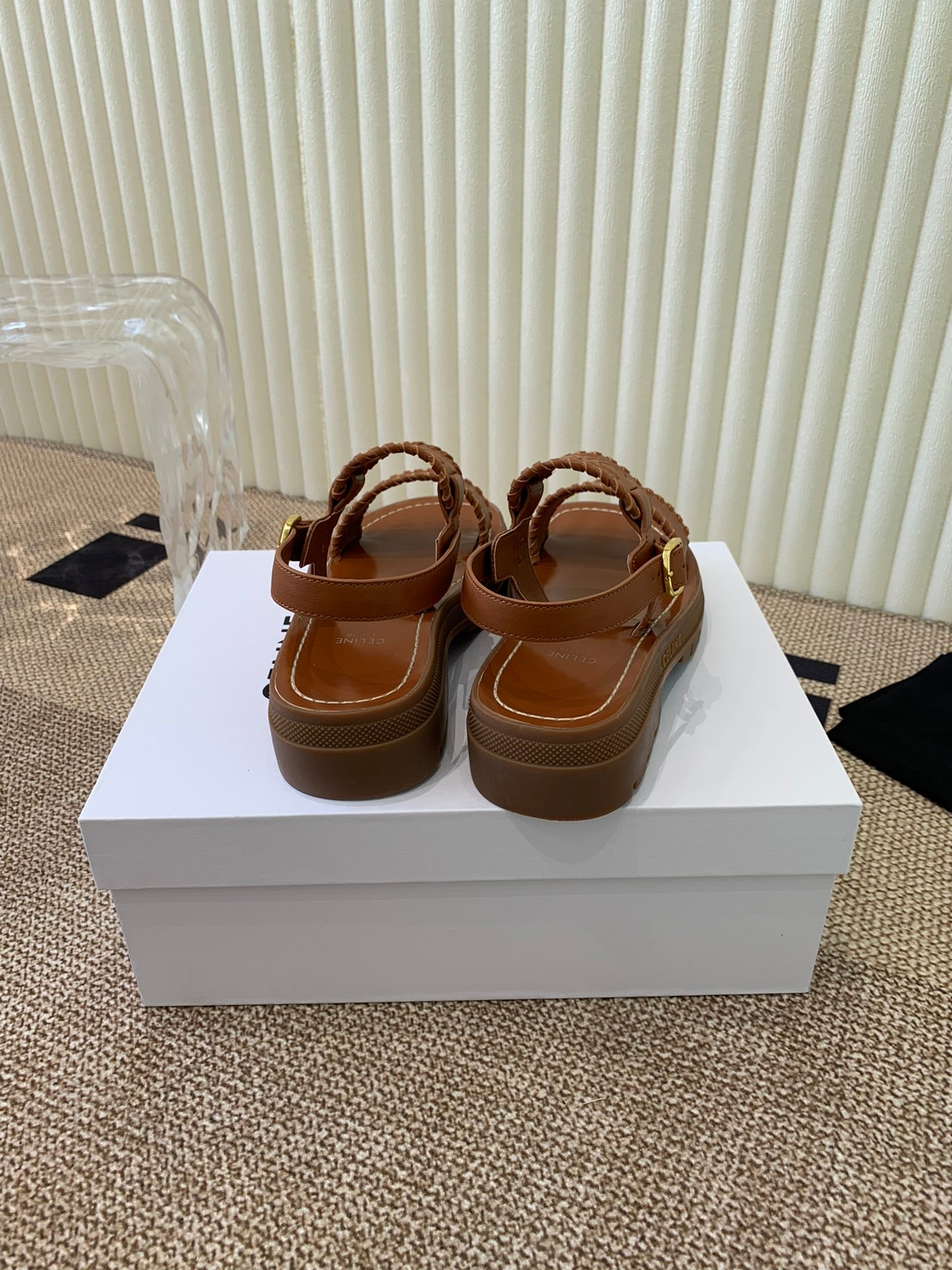 ROMAN SANDAL IN BRONZE BROWN CALFSKIN - 35