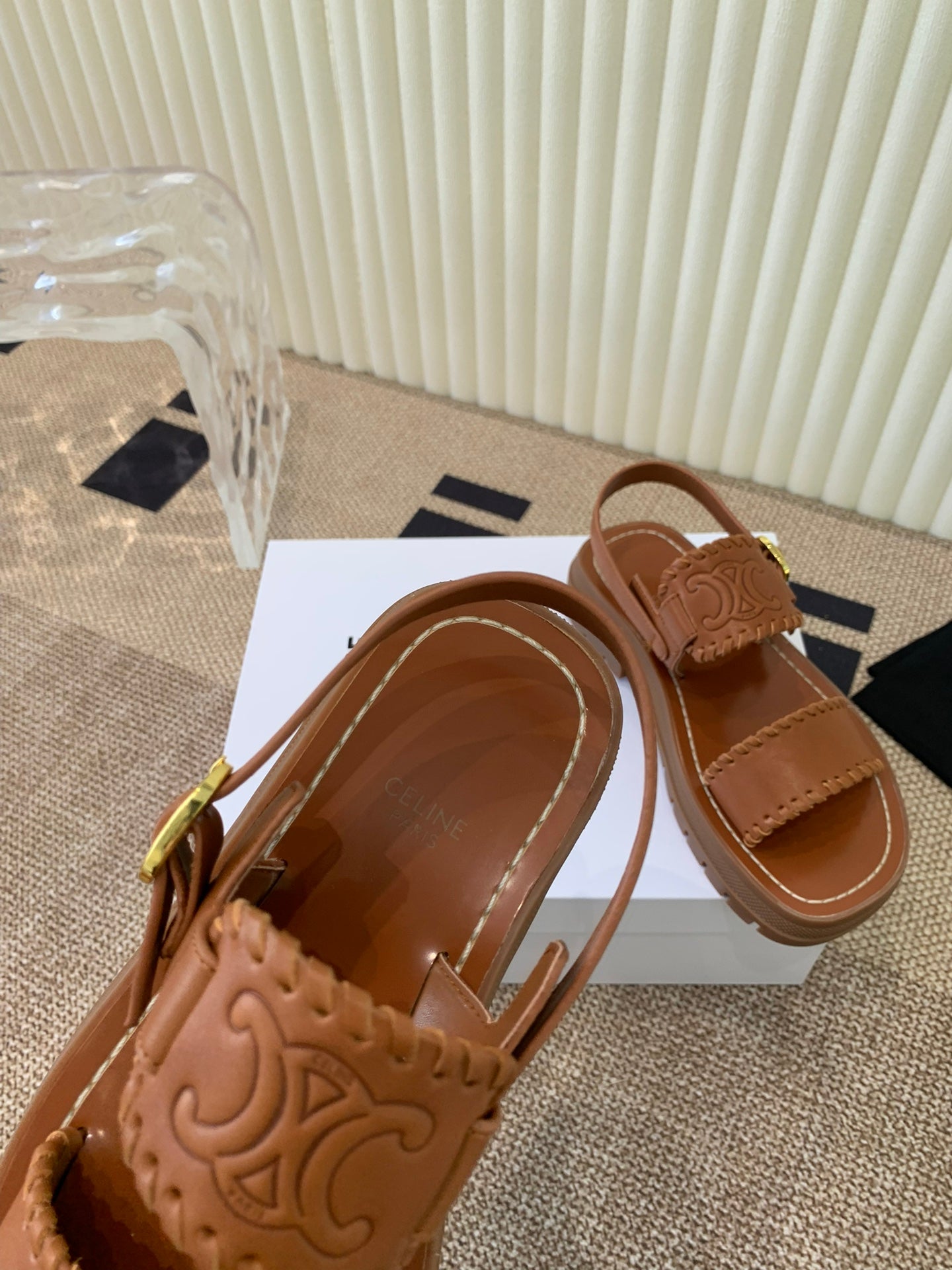 ROMAN SANDAL IN BRONZE BROWN CALFSKIN - 35