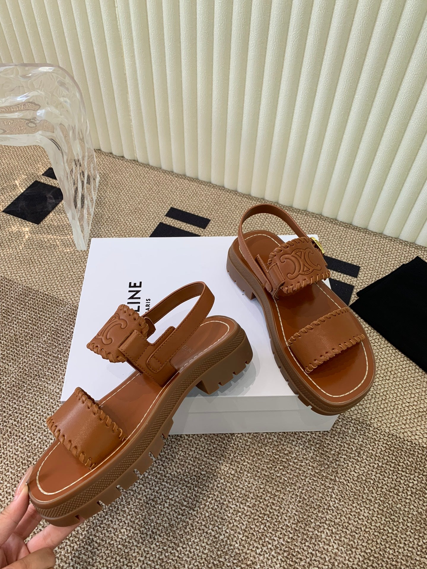 ROMAN SANDAL IN BRONZE BROWN CALFSKIN - 35