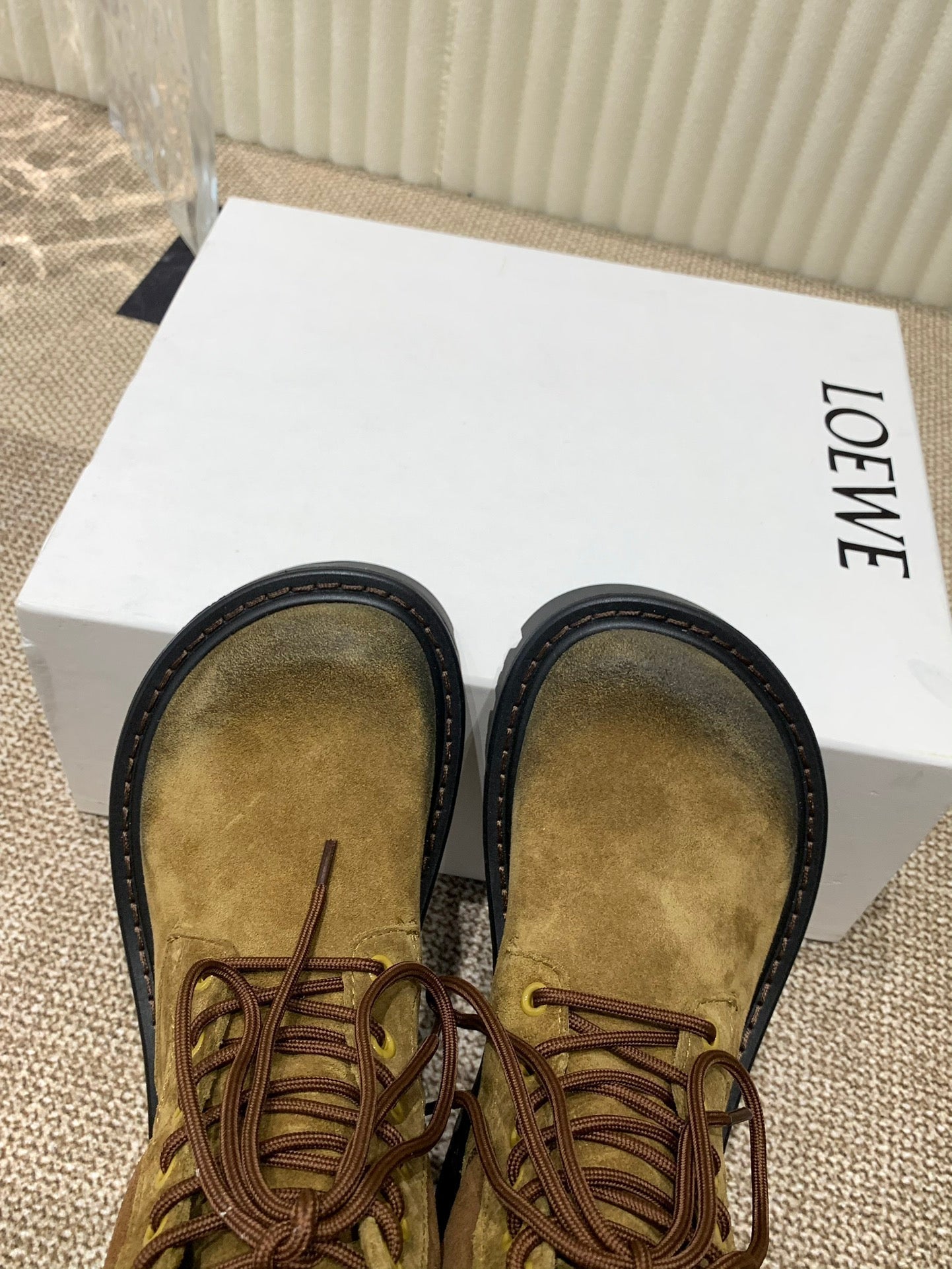 LW SIERRA COMBAT BOOT AMBER AND BLACK SUEDE - 35
