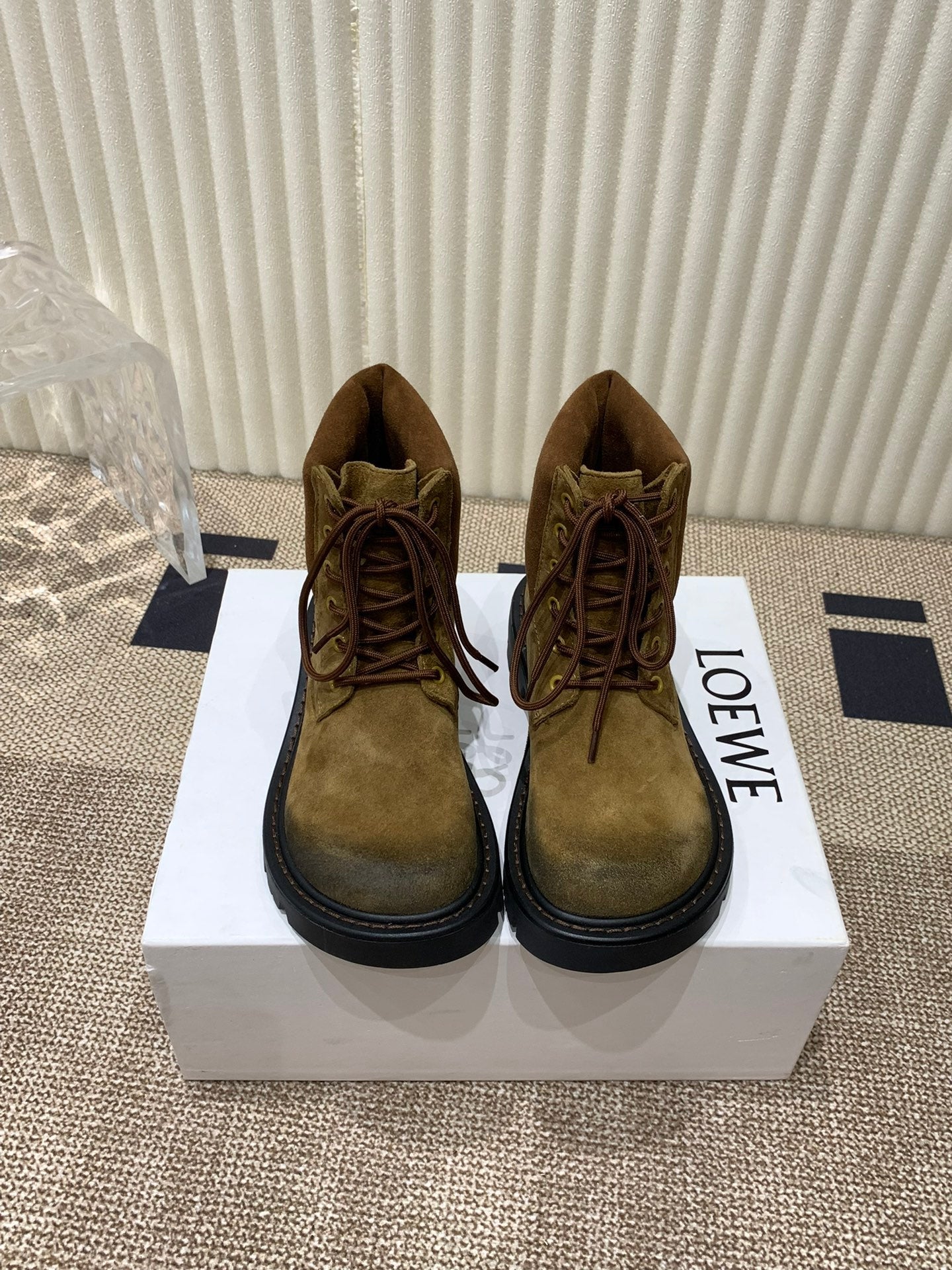 LW SIERRA COMBAT BOOT AMBER AND BLACK SUEDE - 35