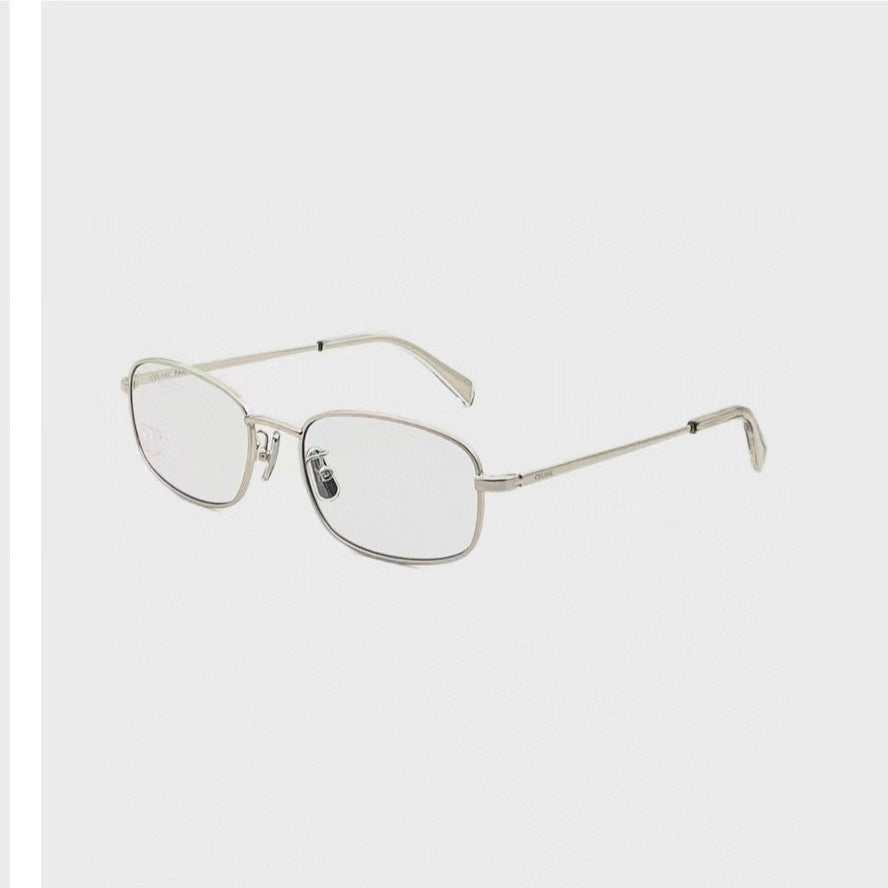 TRIOMPHE RHINESTONE SUNGLASS CL40285U IN METAL WITH CRYSTALS - Gold/Smoke