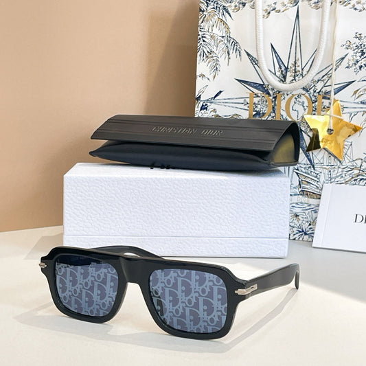 MONTAIGNE SUNGLASS DIORBLACKSUIT N2I IN ACETATE - Black Oblique Mask