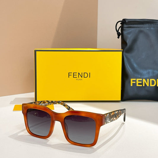 ROMA SQUARE FRAME SUNGLASSES FFF0053 IN ACETATE - Red orange