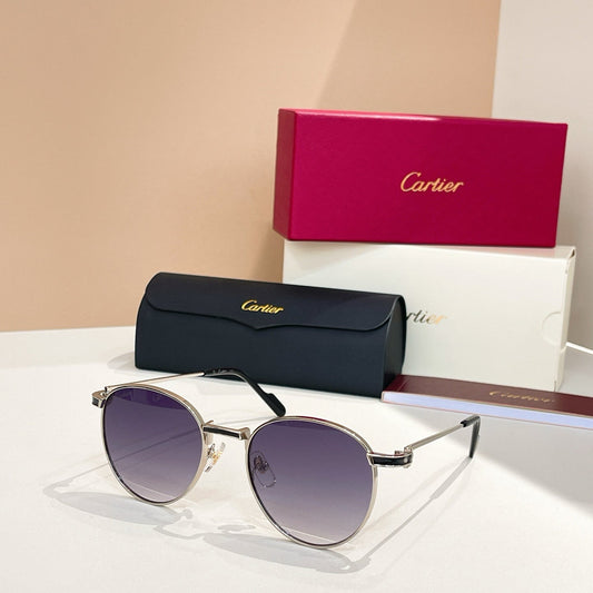 PREMIÈRE ROUND FRAME SUNGLASSES CT0335S IN METAL - Silver/ purple