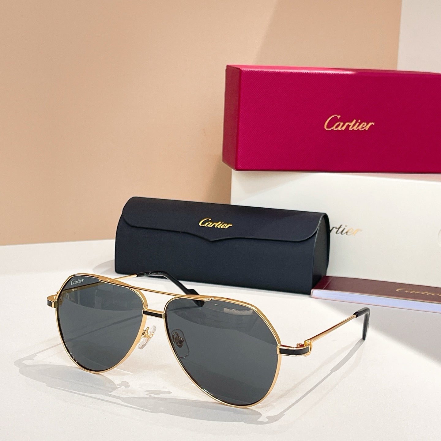 PREMIÈRE AVIATOR FRAME SUNGLASSES CT0334S IN METAL - Silver/ smoke