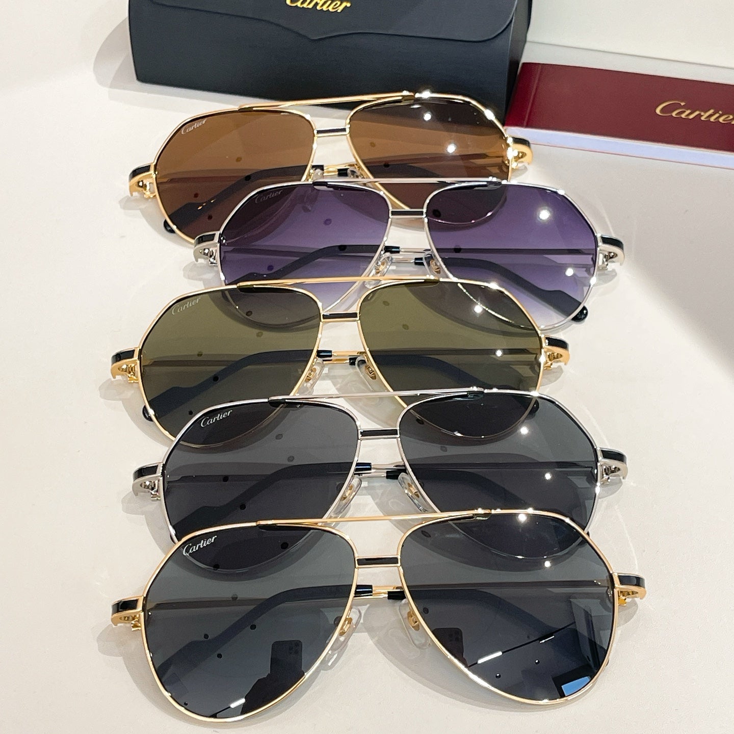PREMIÈRE AVIATOR FRAME SUNGLASSES CT0334S IN METAL - Silver/ smoke