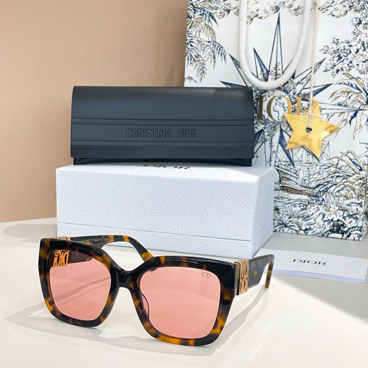 MONTAIGNE SUNGLASS MISSDIORS2F 581617 IN ACETATE - Red