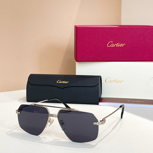 PREMIÈRE PILOT FRAME SUNGLASSES CT0426 IN METAL - Gold/ tan