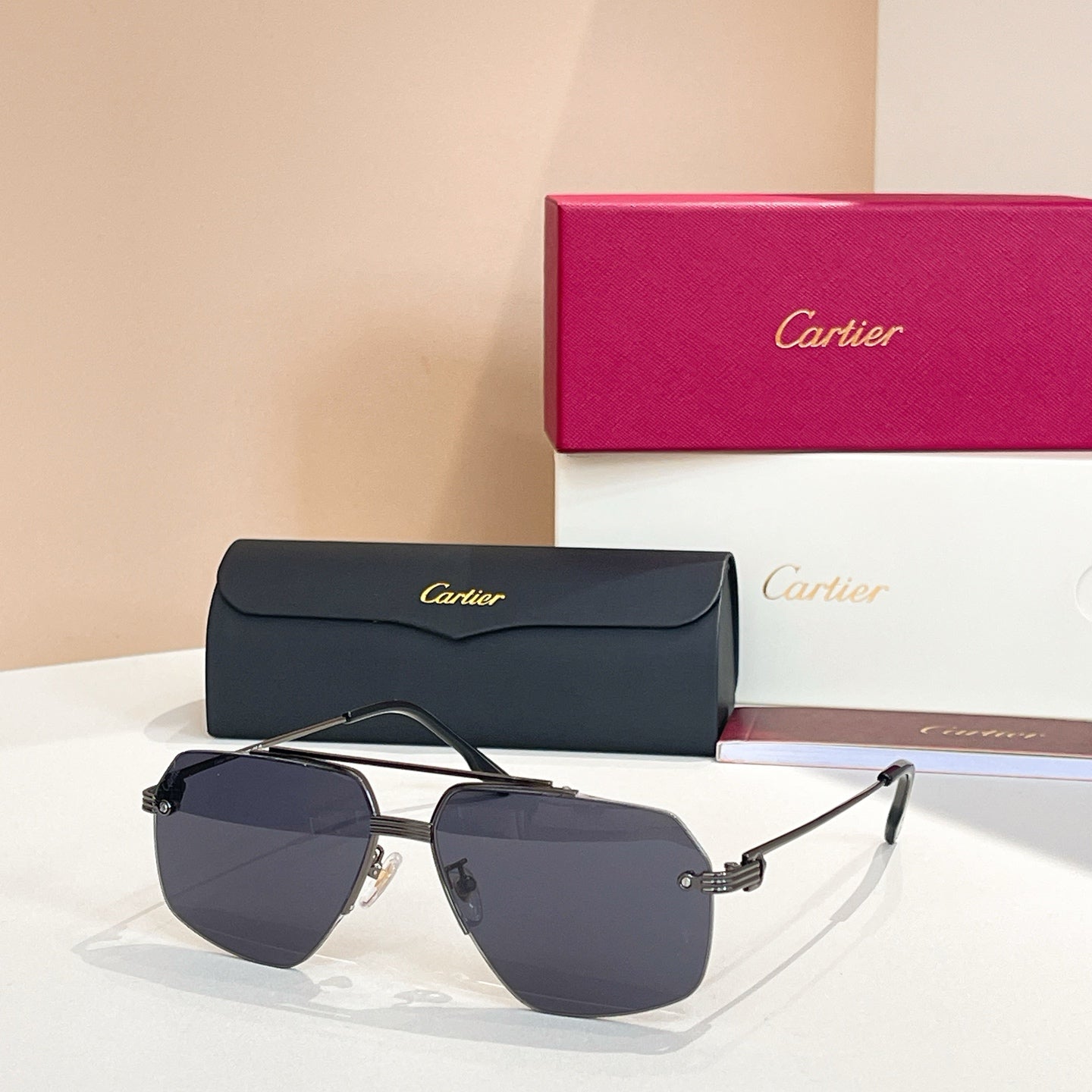 PREMIÈRE PILOT FRAME SUNGLASSES CT0426 IN METAL - Gold/ tan