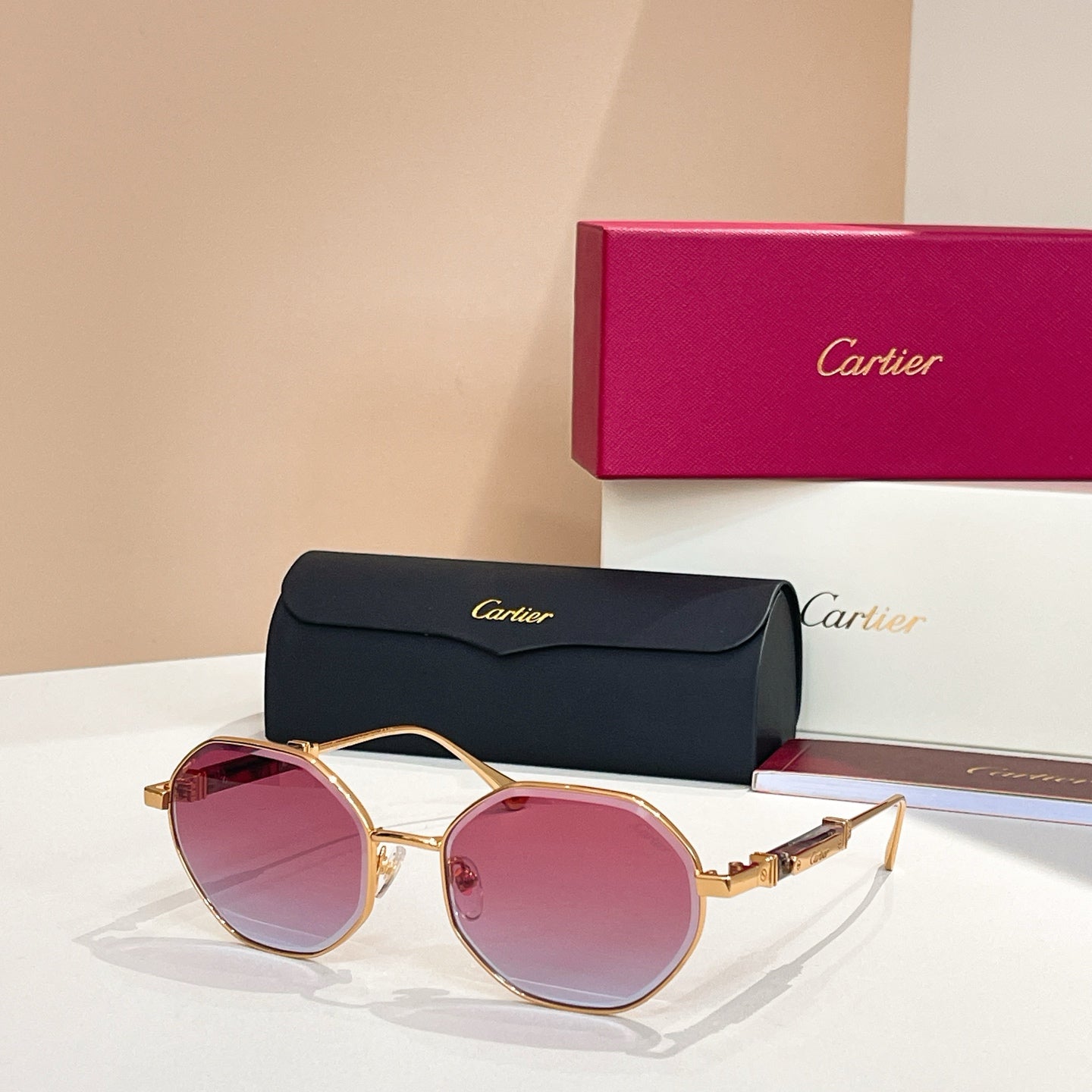 PREMIÈRE GEOMETRIC FRAME SUNGLASSES CT0484S IN METAL - Gold/ smoke