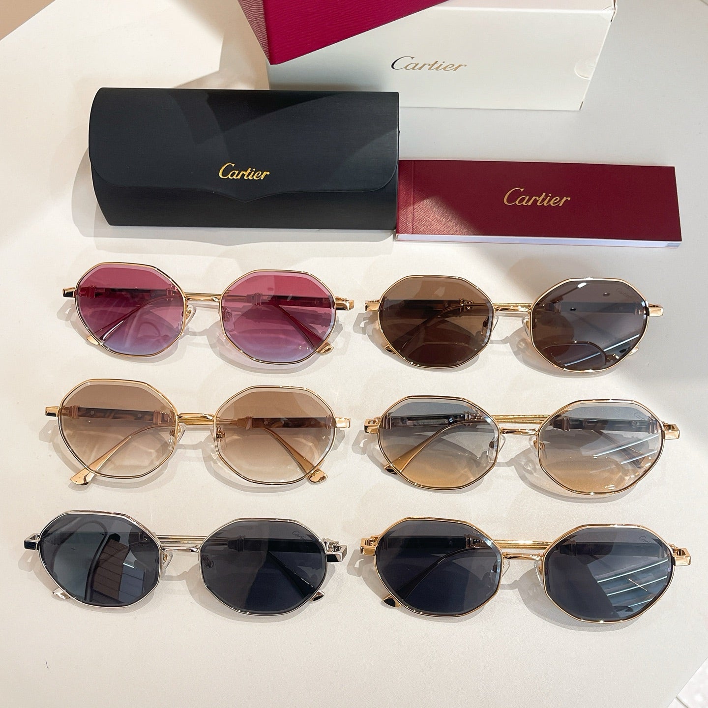 PREMIÈRE GEOMETRIC FRAME SUNGLASSES CT0484S IN METAL - Gold/ smoke