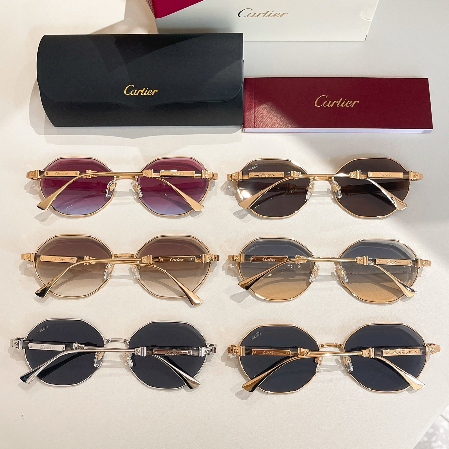 PREMIÈRE GEOMETRIC FRAME SUNGLASSES CT0484S IN METAL - Gold/ smoke