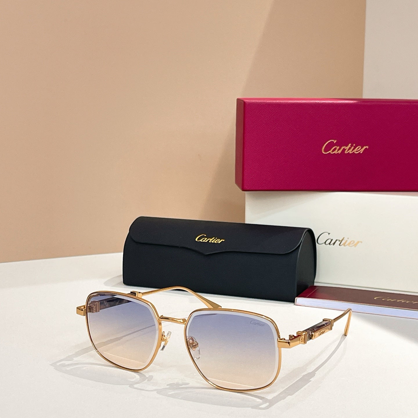 PREMIÈRE SQUARE FRAME SUNGLASSES CT0485S IN METAL - Gold/ smoke