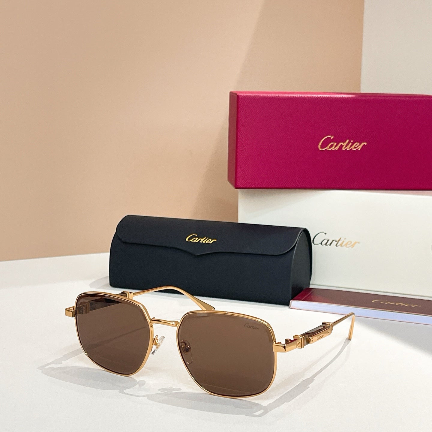 PREMIÈRE SQUARE FRAME SUNGLASSES CT0485S IN METAL - Gold/ smoke