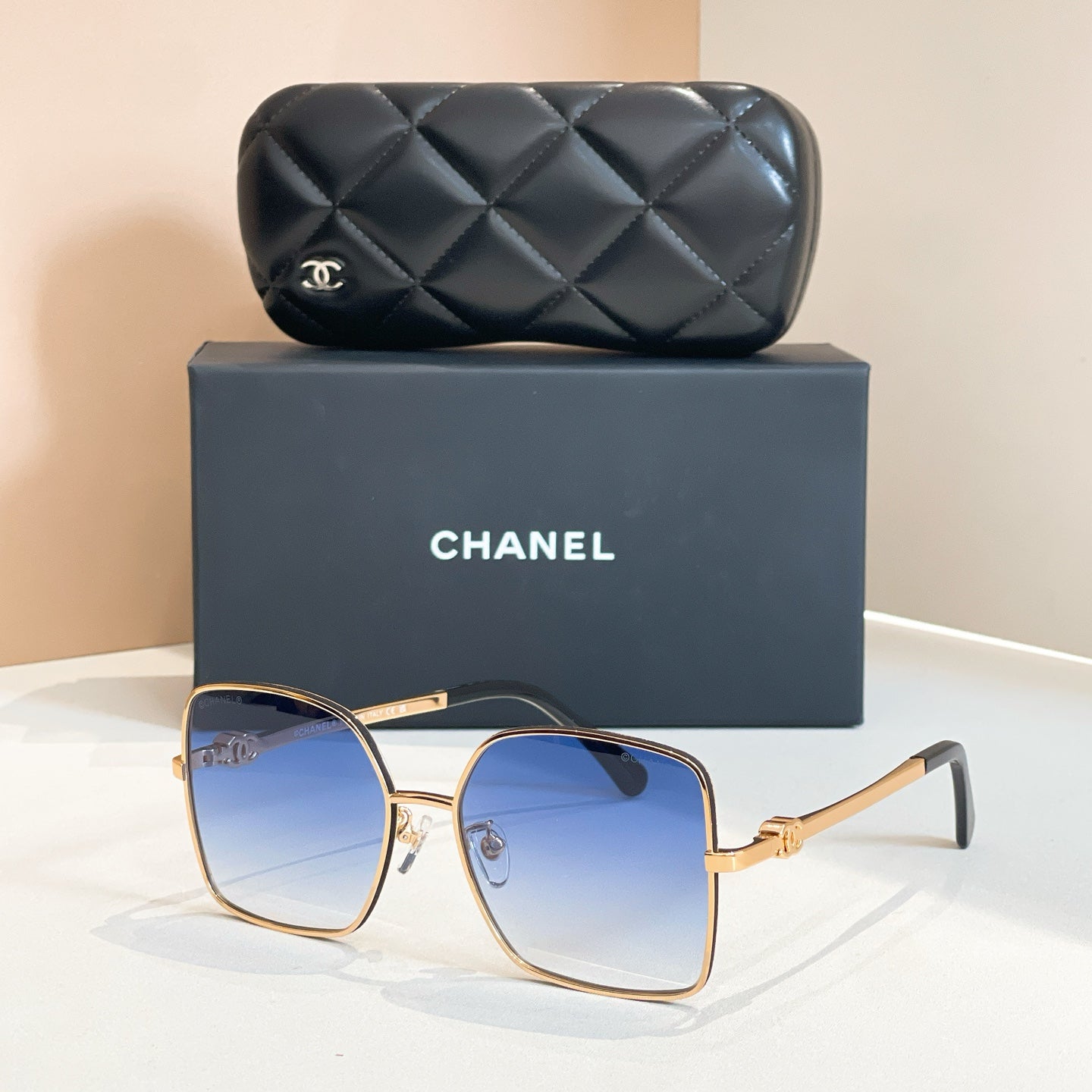 SQUARE SUNGLASSES CH4288Q IN METAL - Black/Silver