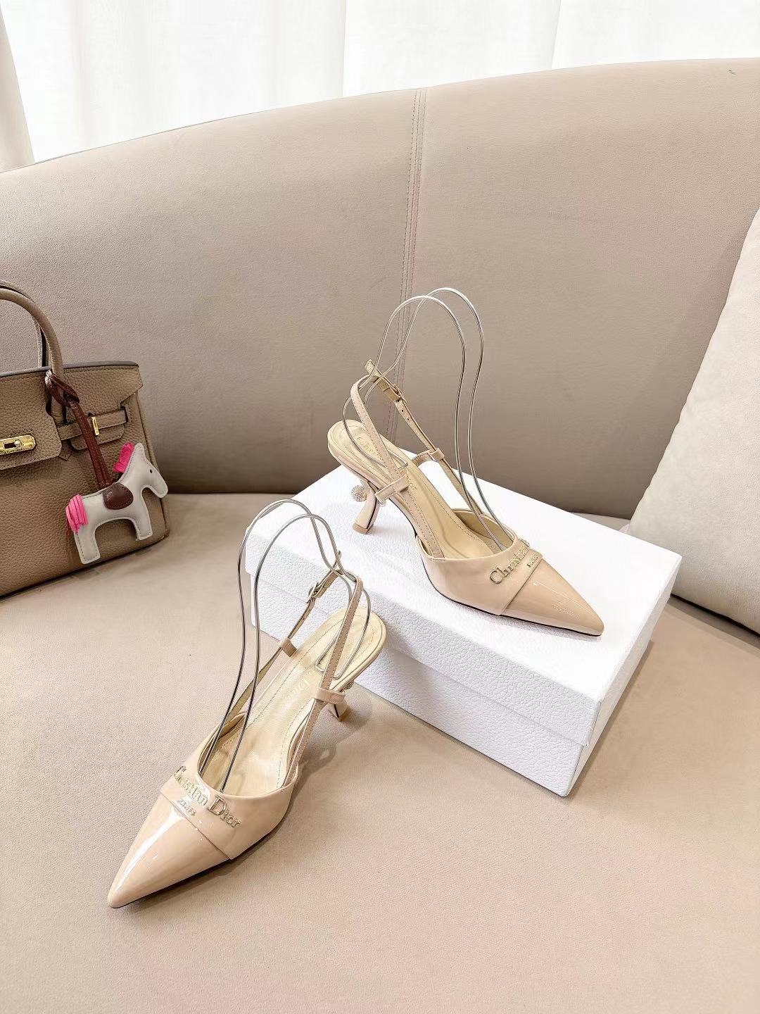 MY DD SLINGBACK PUMP 85MM IN BEIGE CALFSKIN - 35