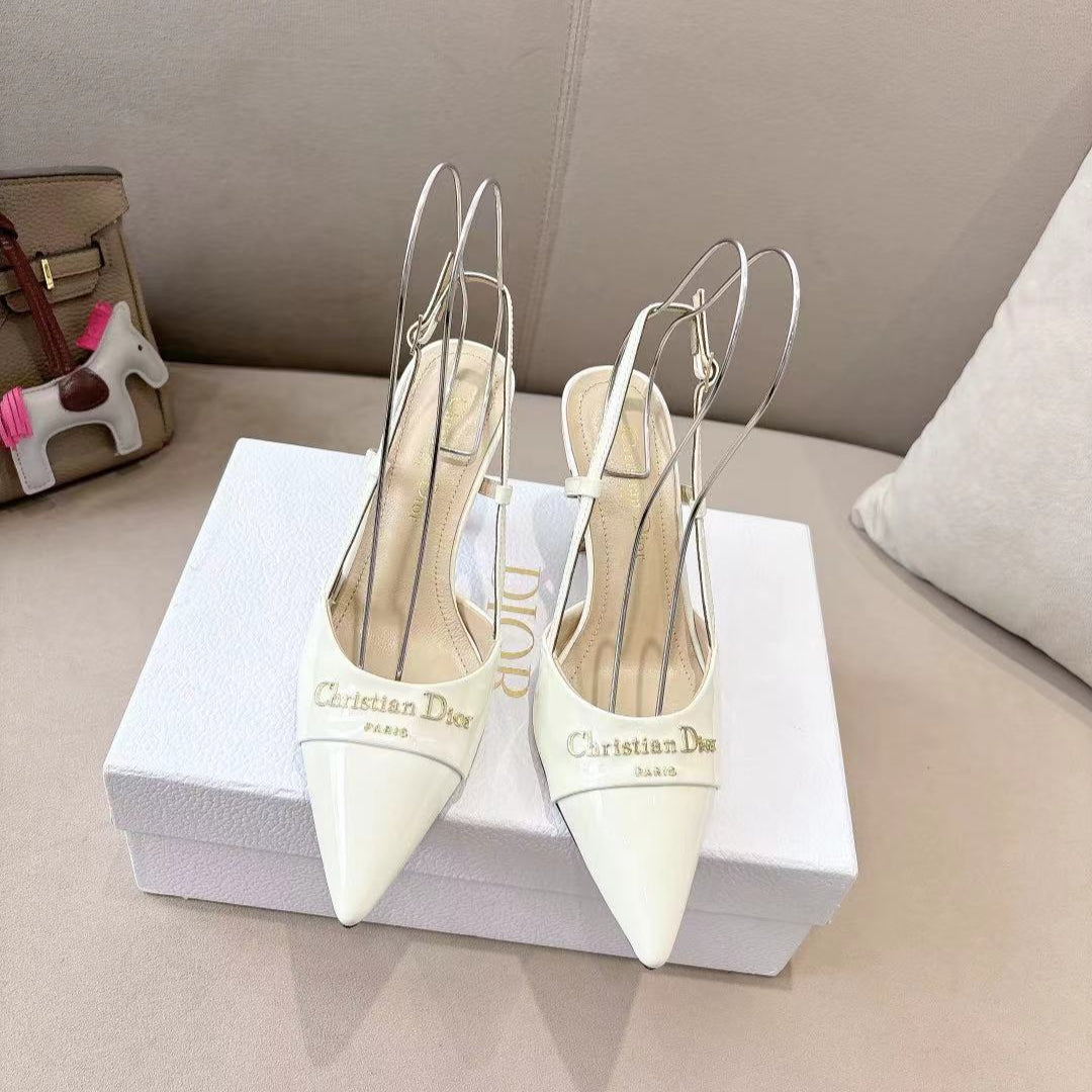 MY DD SLINGBACK PUMP 85MM IN WHITE CALFSKIN - 35