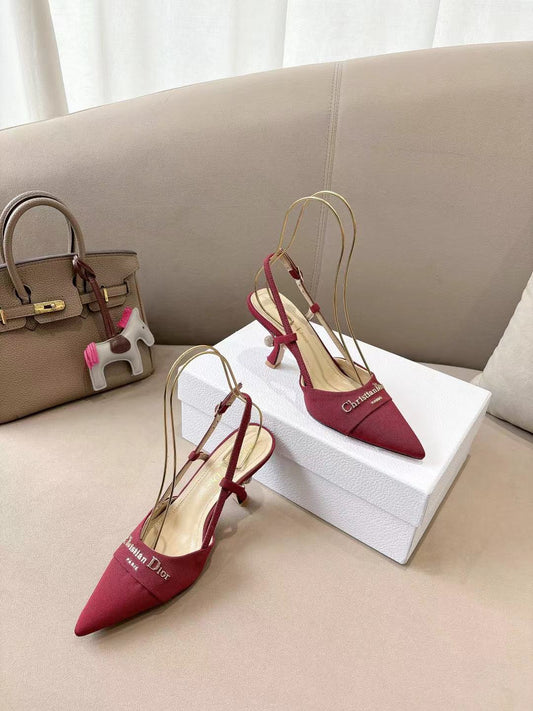 MY DD SLINGBACK PUMP 85MM IN RED DENIM - 35
