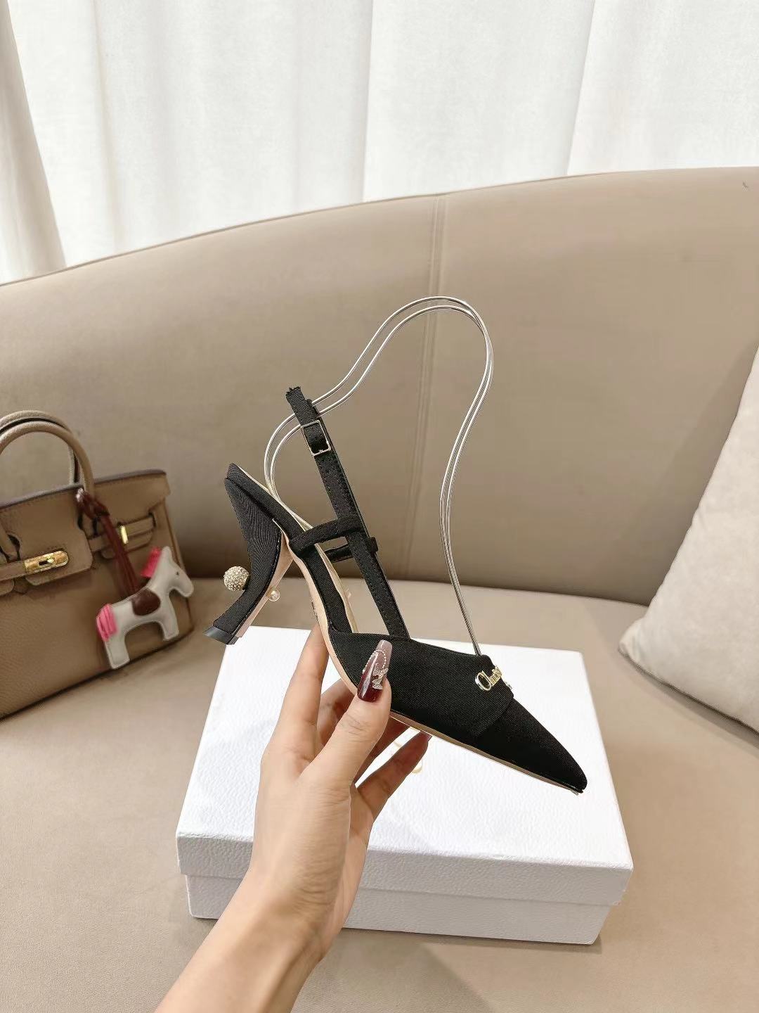 MY DD SLINGBACK PUMP 85MM IN BLACK DENIM - 35