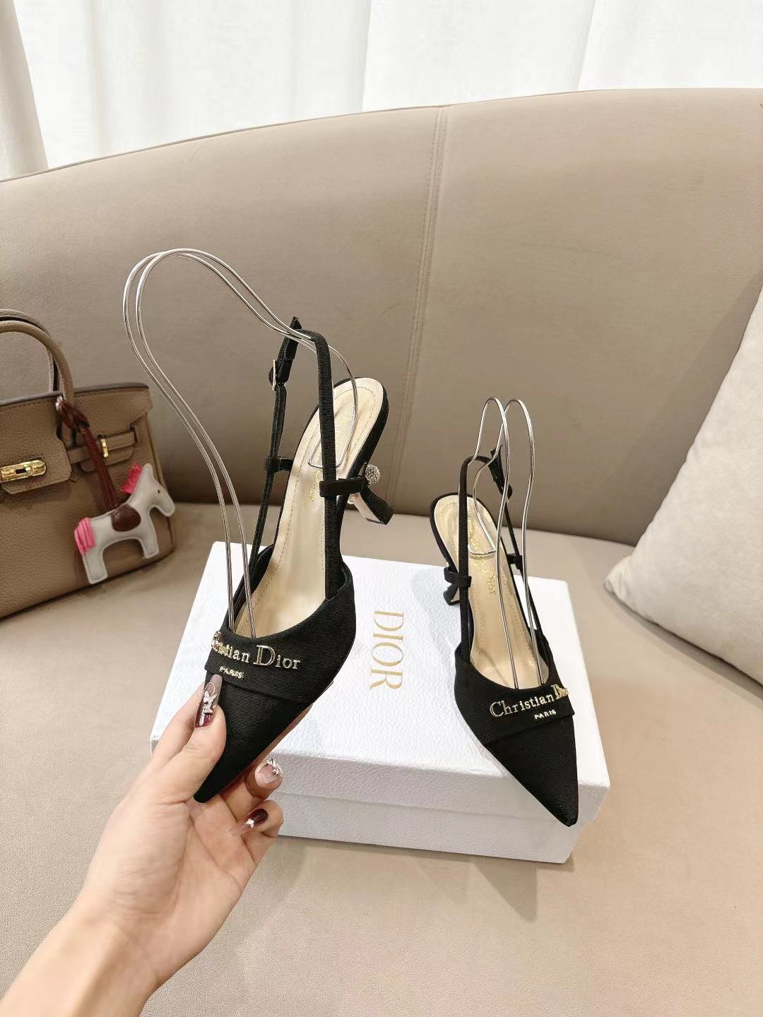 MY DD SLINGBACK PUMP 85MM IN BLACK DENIM - 35