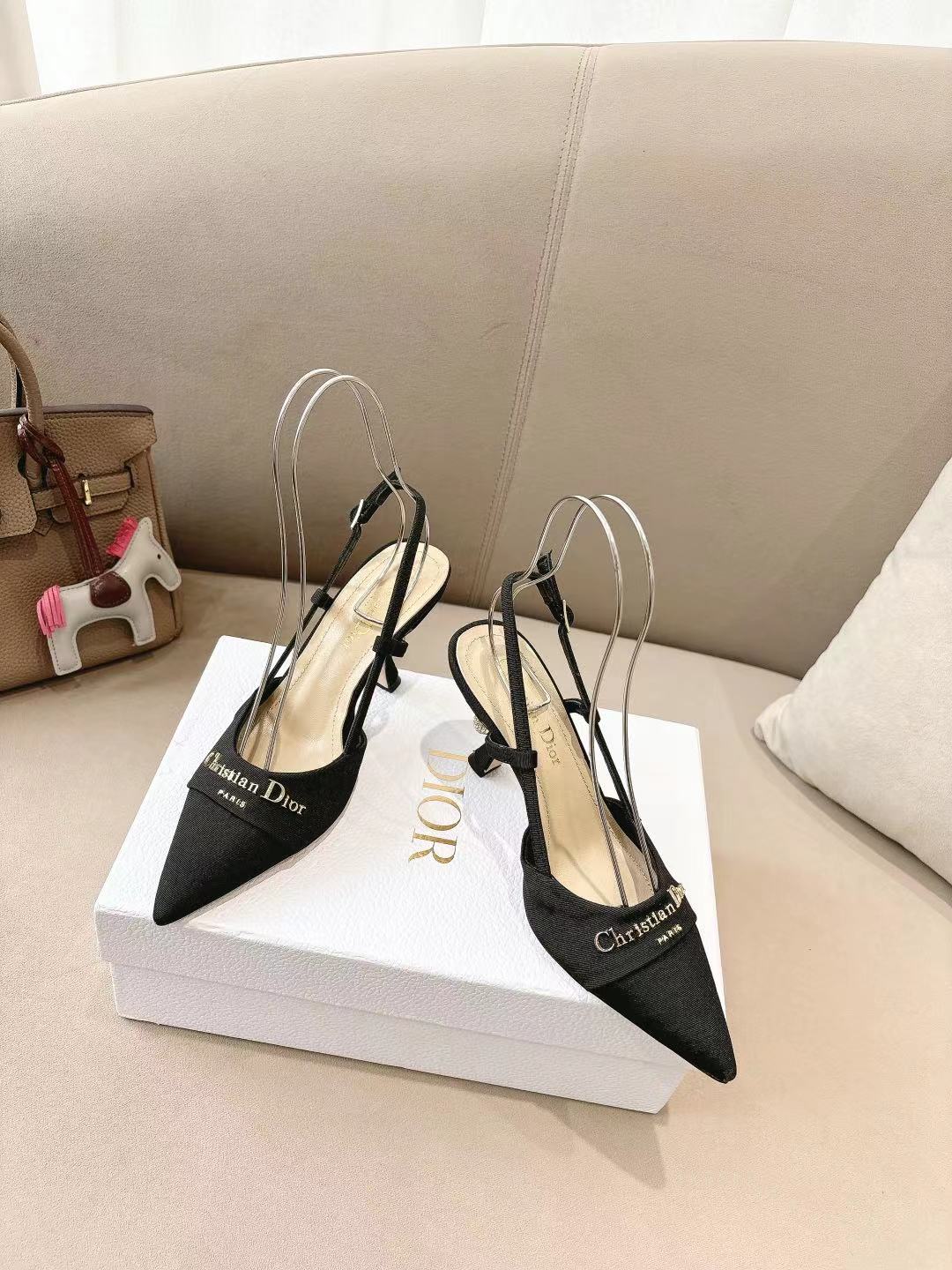 MY DD SLINGBACK PUMP 85MM IN BLACK DENIM - 35