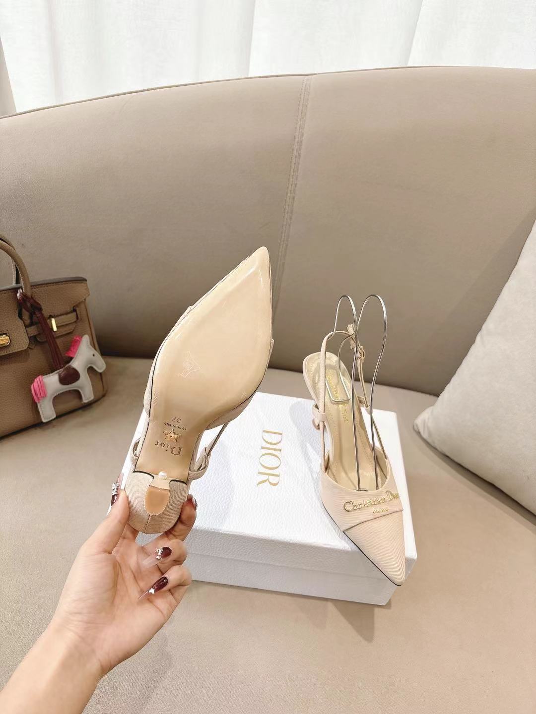 MY DD SLINGBACK PUMP 85MM IN BEIGE DENIM - 35