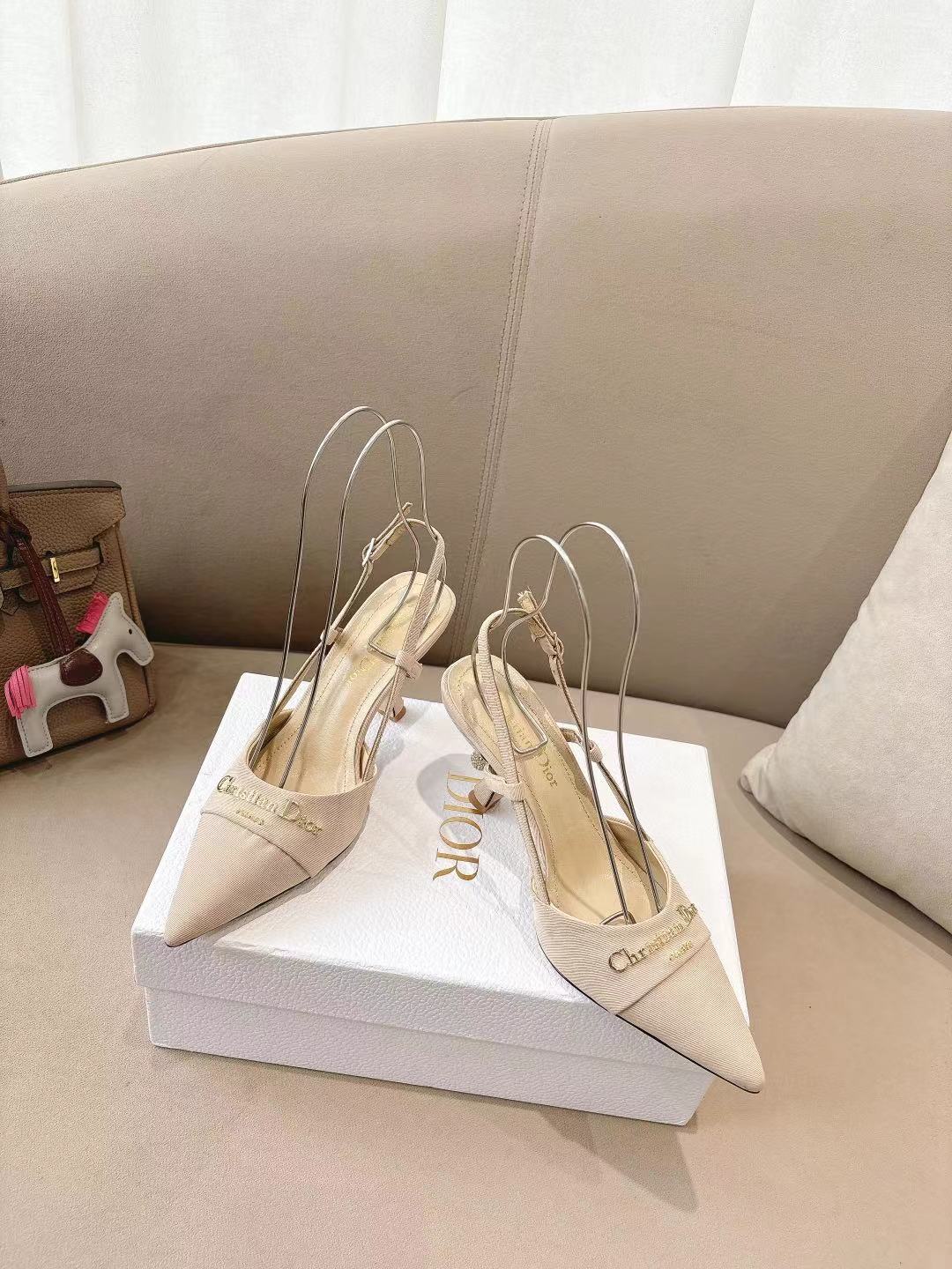 MY DD SLINGBACK PUMP 85MM IN BEIGE DENIM - 35