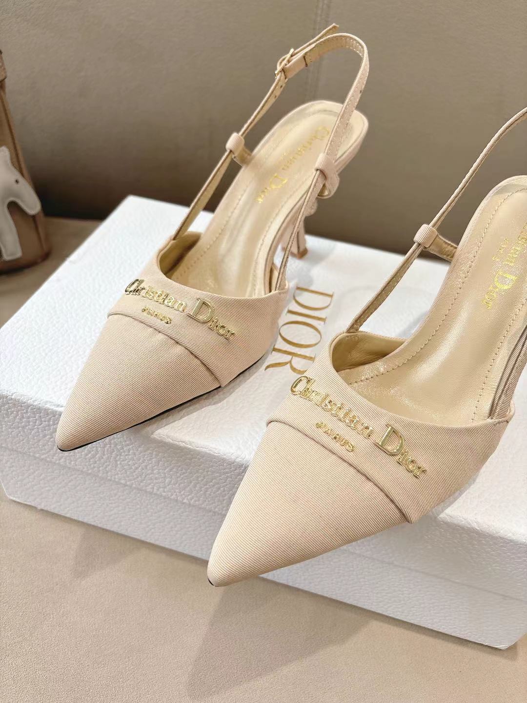 MY DD SLINGBACK PUMP 85MM IN BEIGE DENIM - 35