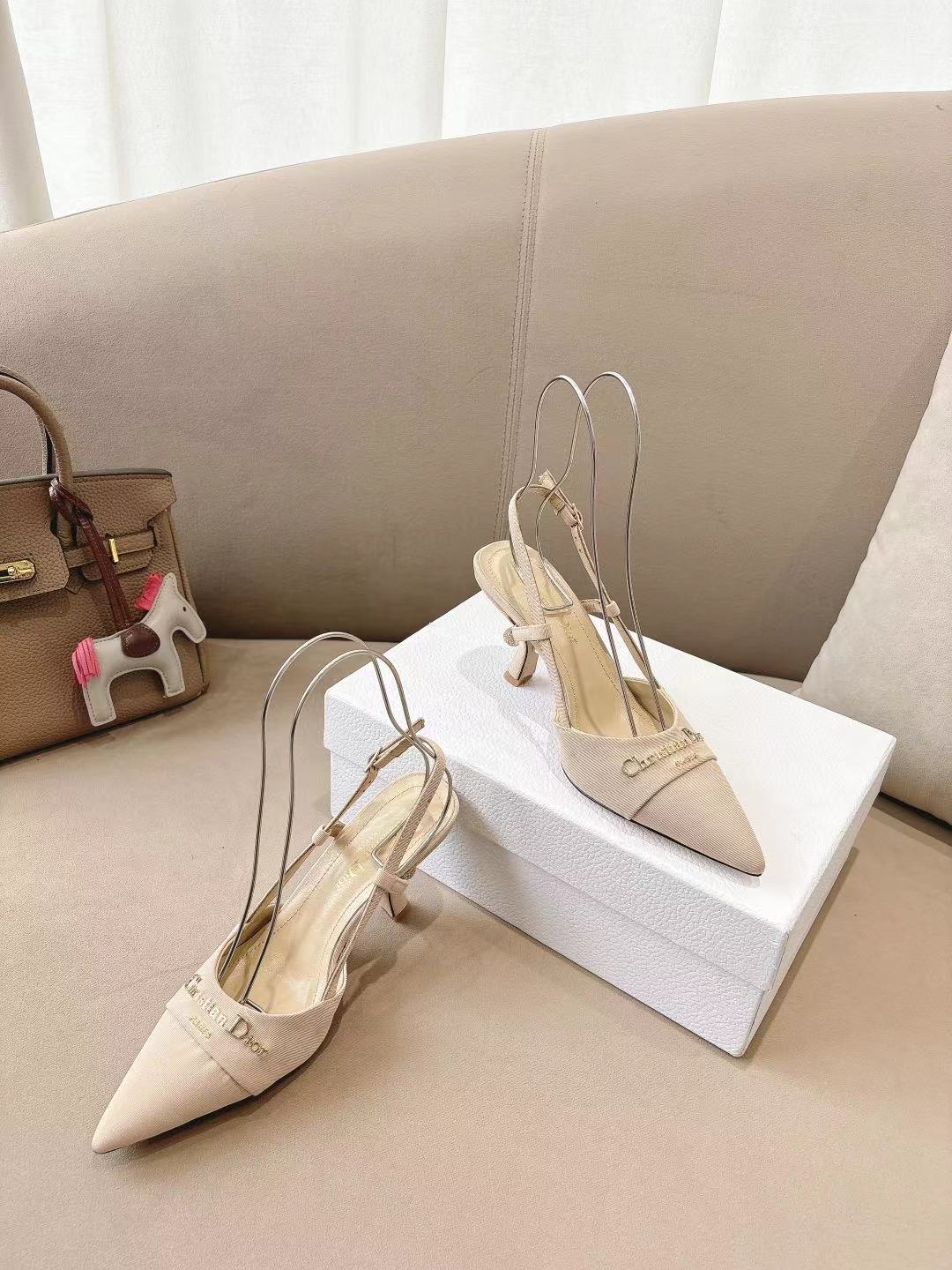 MY DD SLINGBACK PUMP 85MM IN BEIGE DENIM - 35