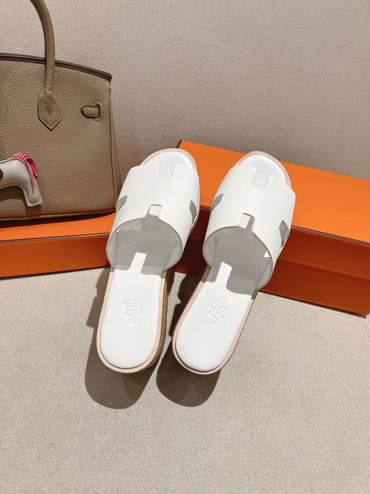 HM 25S HIGH WEDGE SANDALS IN WHITE LAMBSKIN STYLE 34 - 35