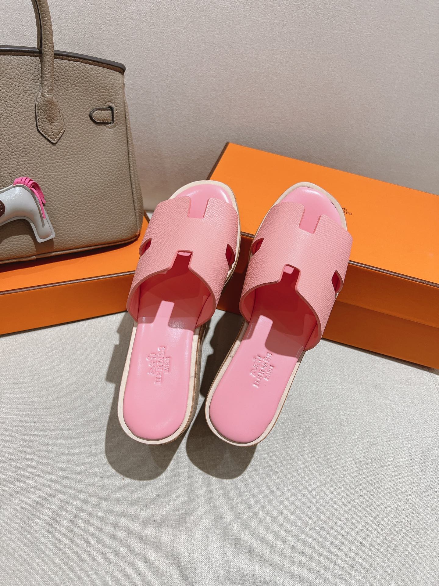 HM 25S HIGH WEDGE SANDALS IN PINK LAMBSKIN STYLE 31 - 35