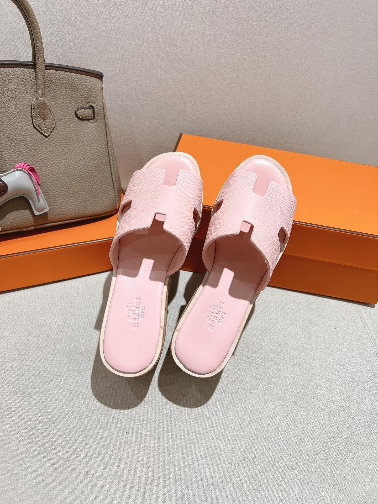 HM 25S HIGH WEDGE SANDALS IN PASTEL PINK LAMBSKIN STYLE 29 - 35