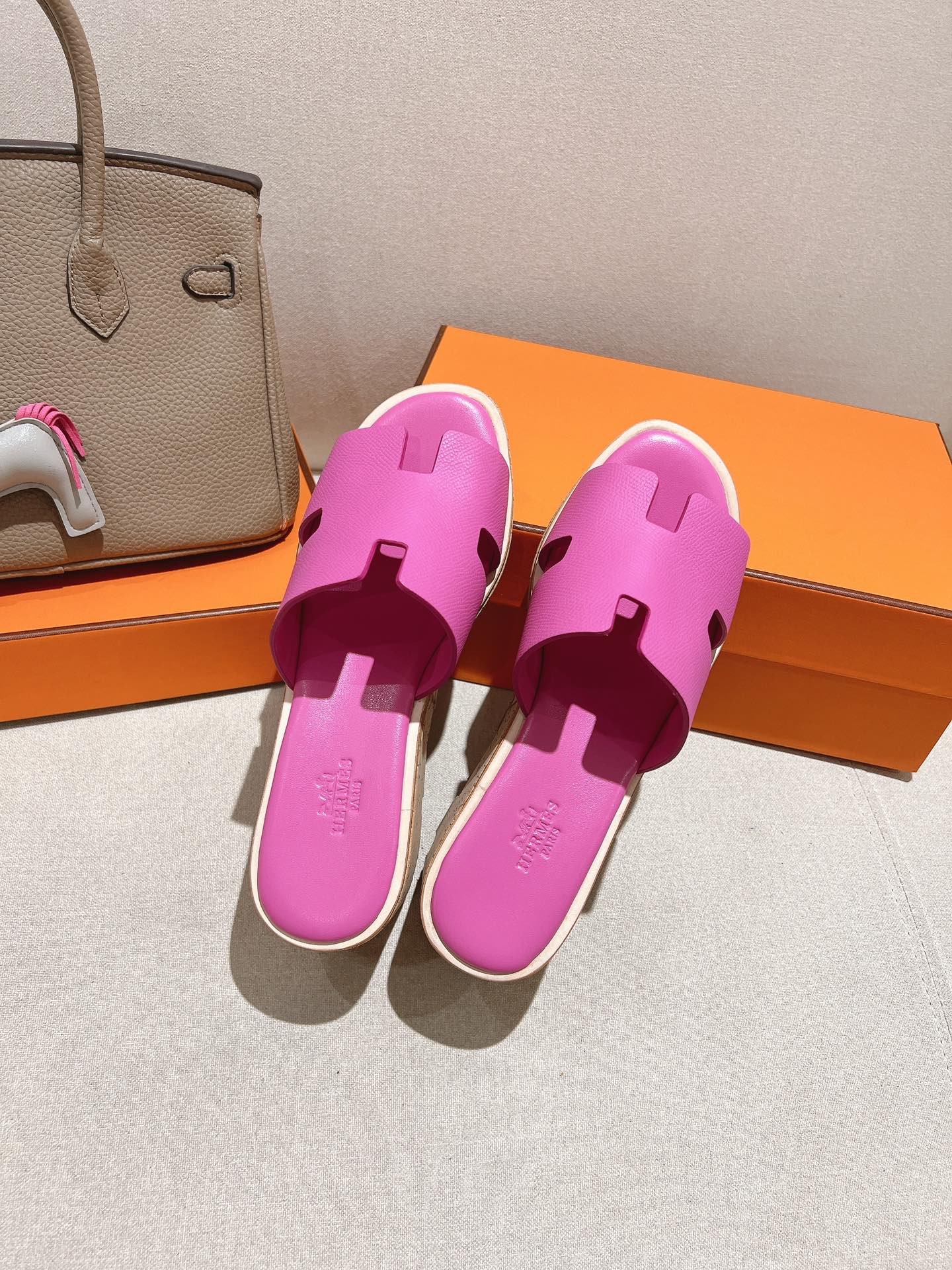 HM 25S HIGH WEDGE SANDALS IN PINK LAMBSKIN STYLE 24 - 35