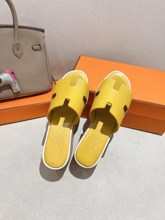 HM 25S HIGH WEDGE SANDALS IN DARK YELLOW LAMBSKIN STYLE 27 - 35