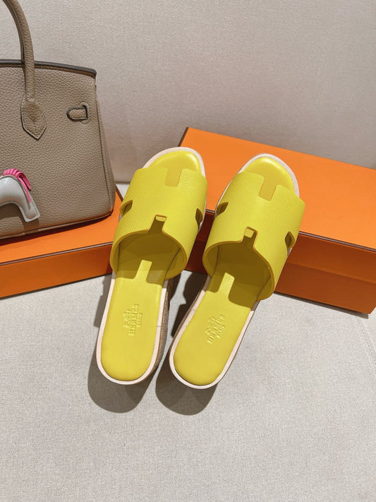 HM 25S HIGH WEDGE SANDALS IN YELLOW LAMBSKIN STYLE 26 - 35