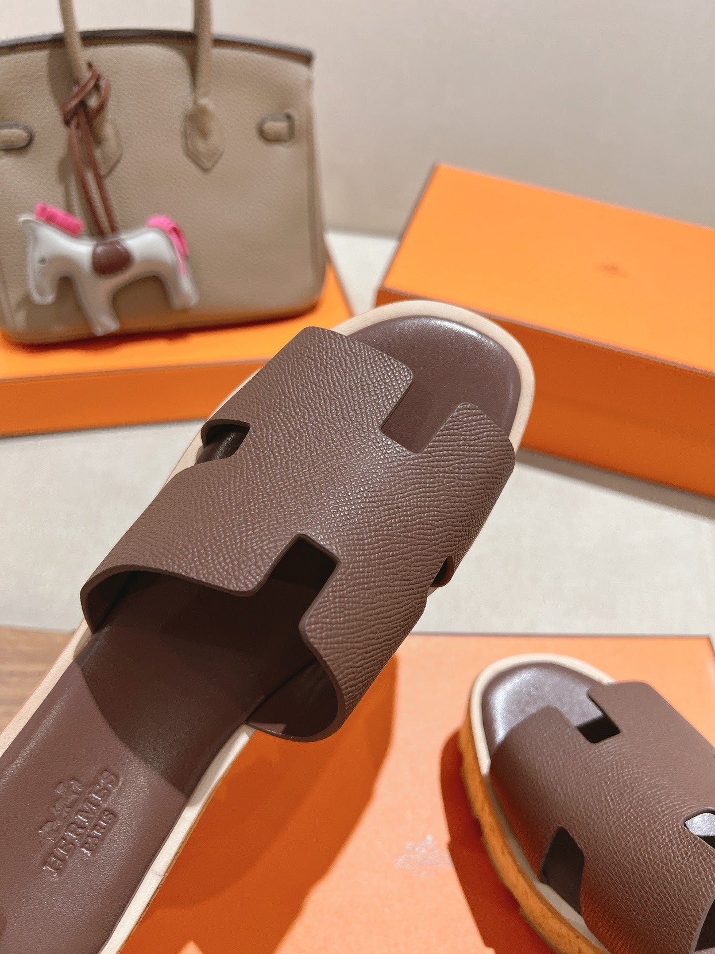 HM 25S HIGH WEDGE SANDALS IN DUSTY ROSE BROWN LAMBSKIN STYLE 19 - 35