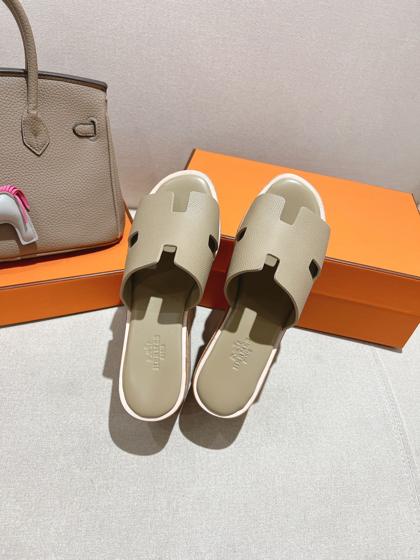 HM 25S HIGH WEDGE SANDALS IN WARM BEIGE LAMBSKIN STYLE 17 - 35