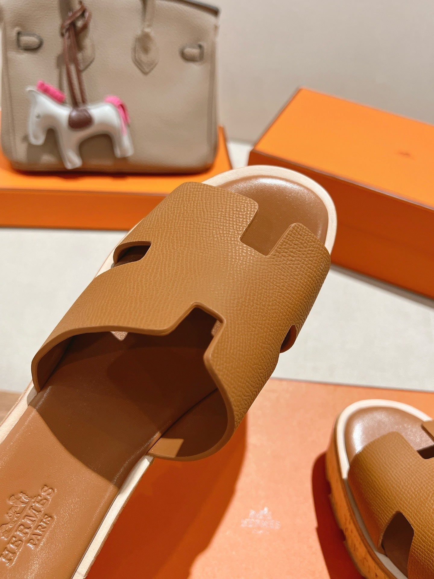 HM 25S HIGH WEDGE SANDALS IN BROWN LAMBSKIN STYLE 6 - 35