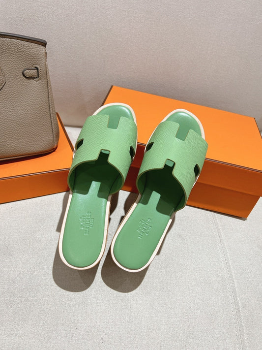 HM 25S HIGH WEDGE SANDALS IN LIGHT GREEN LAMBSKIN STYLE 1 - 35