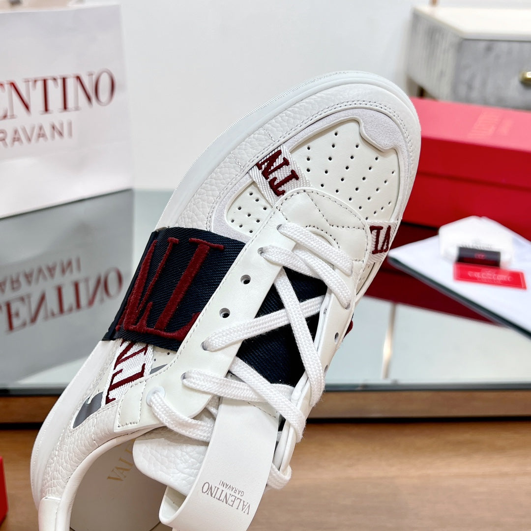 VALENTINO 25S GARAVANI VL7N SNEAKERS IN WHITE MIX DEEP BLUE LAMBSKIN - 35