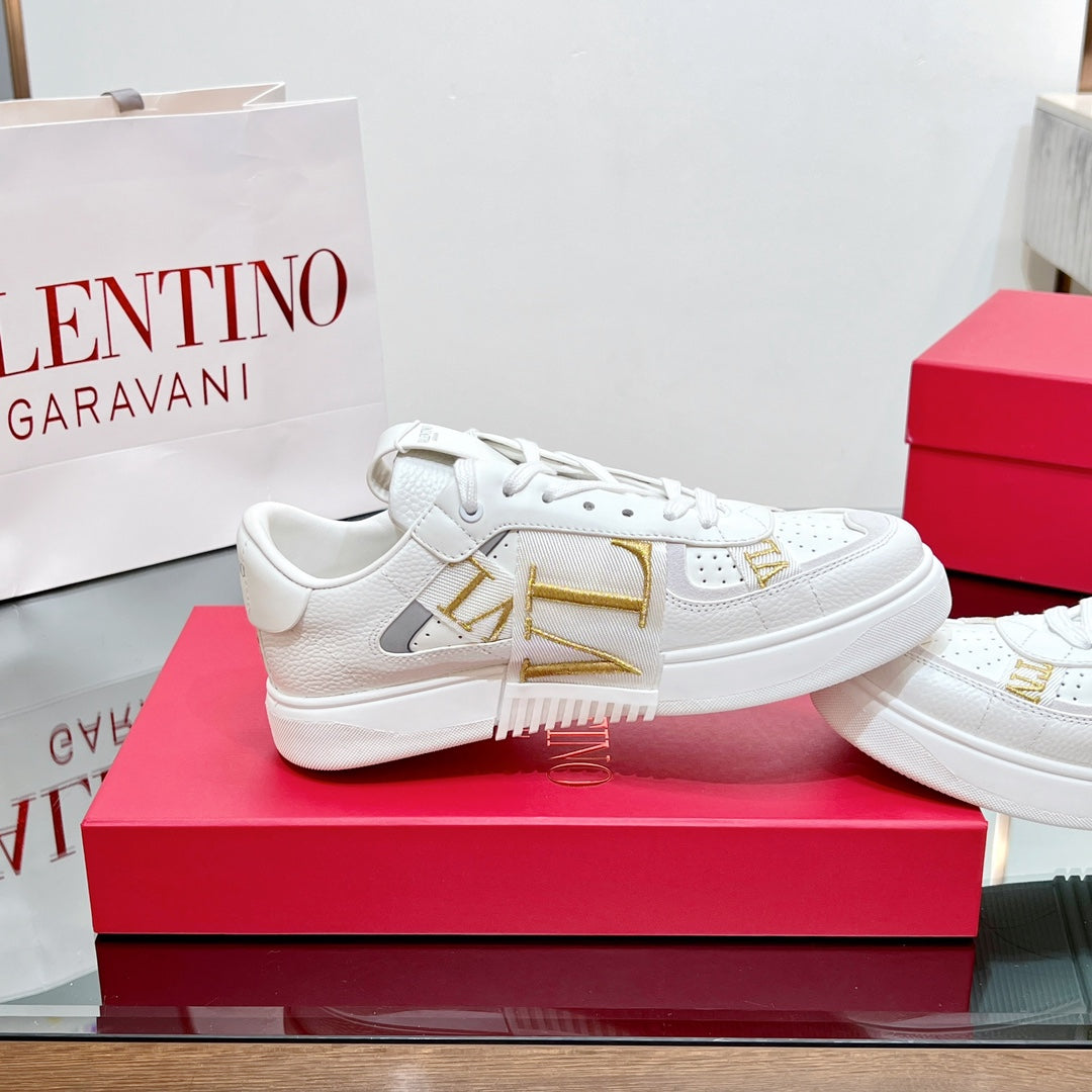 VALENTINO 25S GARAVANI VL7N SNEAKERS IN WHITE MIX YELLOW LAMBSKIN - 35