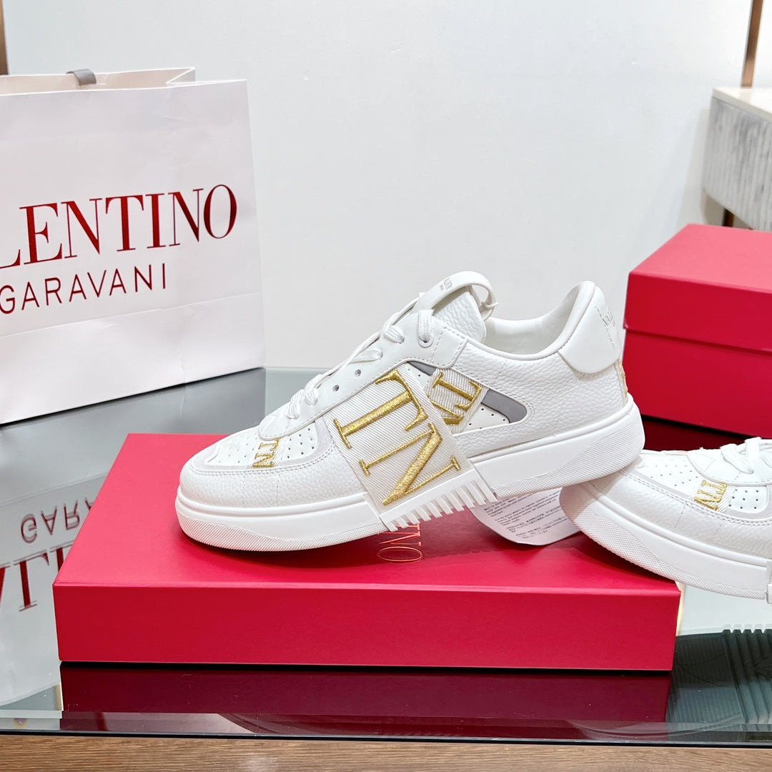 VALENTINO 25S GARAVANI VL7N SNEAKERS IN WHITE MIX YELLOW LAMBSKIN - 35